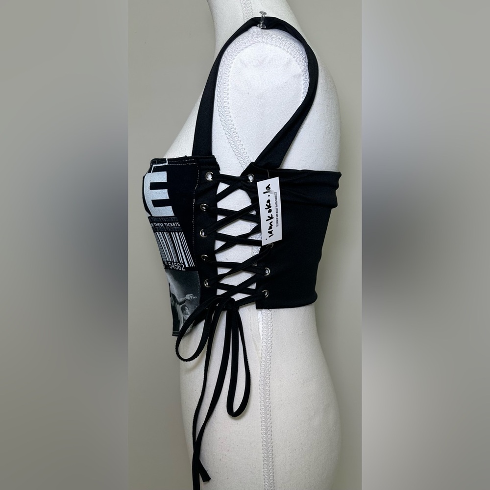 Drake It’s All A Blur Tour Corset Top IAMKOKO.LA Y2K Lace Up Halter Graphic Y2K - Picture 3 of 11